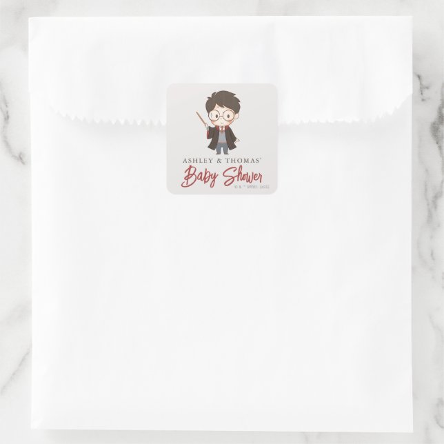 Simple Harry Potter Baby Shower Square Sticker (Bag)