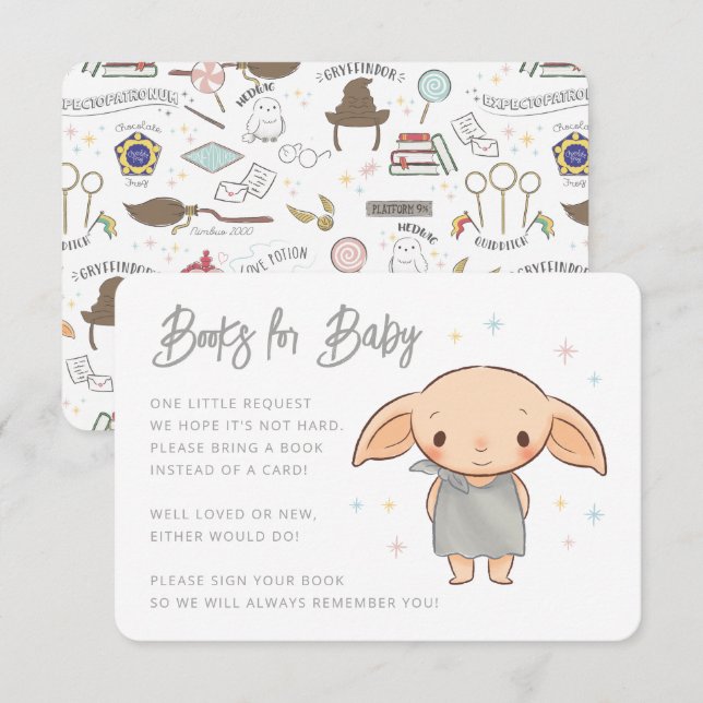 Simple Harry Potter - Dobby Baby Shower Enclosure Card (Front/Back)