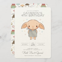 Simple Harry Potter - Dobby Birthday Invitation