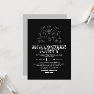 Simple Haunted house halloween costume party Invitation