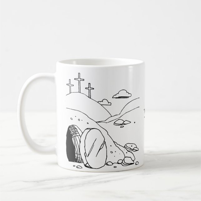 Simple He Has Risen Easter Mug (Left)