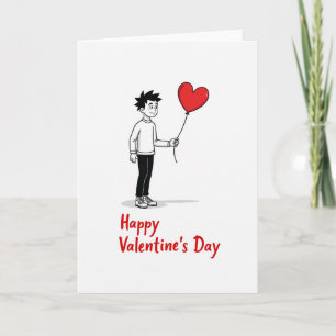 Simple Heart Balloon Love Card