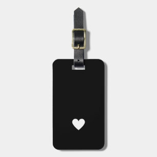 Simple Heart Black & White Modern Love Chic Luggage Tag