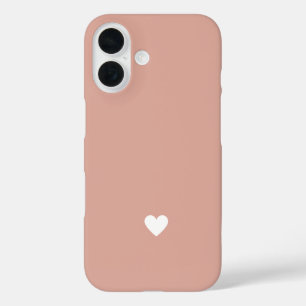 Simple Heart Blush Pink Modern Love Valentines iPhone 16 Case