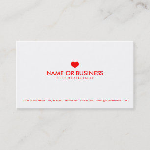 simple heart business card