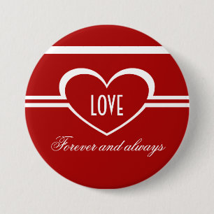 Simple Heart Button, Deep Red 7.5 Cm Round Badge