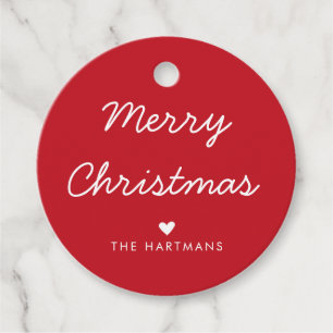 Simple Heart Custom Colour Christmas Gift Tags