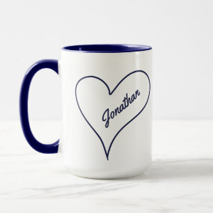 Simple Heart custom name mugs