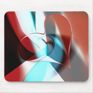 Simple heart design, crystalline tone mix in curve mouse pad