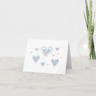 Simple Heart Design, Grey Hearts BLANK Card