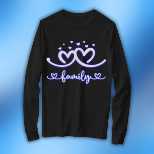 Simple Heart Family in Blue Men's Long Sleeved T-Shirt