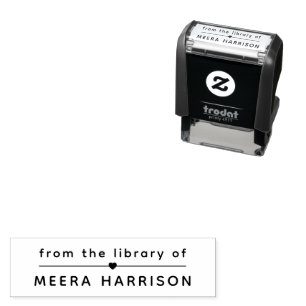Simple Heart From The Library Of Name Self-inking Stamp