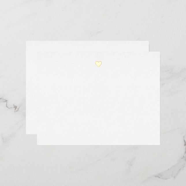 Simple Heart Gold Foil Note Card (Front/Back)