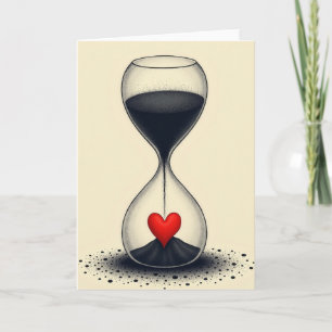 Simple Heart Hourglass Card