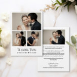 Simple Heart Modern Wedding Photo Collage Thank You Card<br><div class="desc">Express your gratitude in style with the Simple Heart Modern Wedding Photo Collage Thank You Card Templates. These personalised templates offer a sleek and versatile way to convey your appreciation to your loved ones who shared in your special day. Customise the four photos (3 on the front and 1 on...</div>