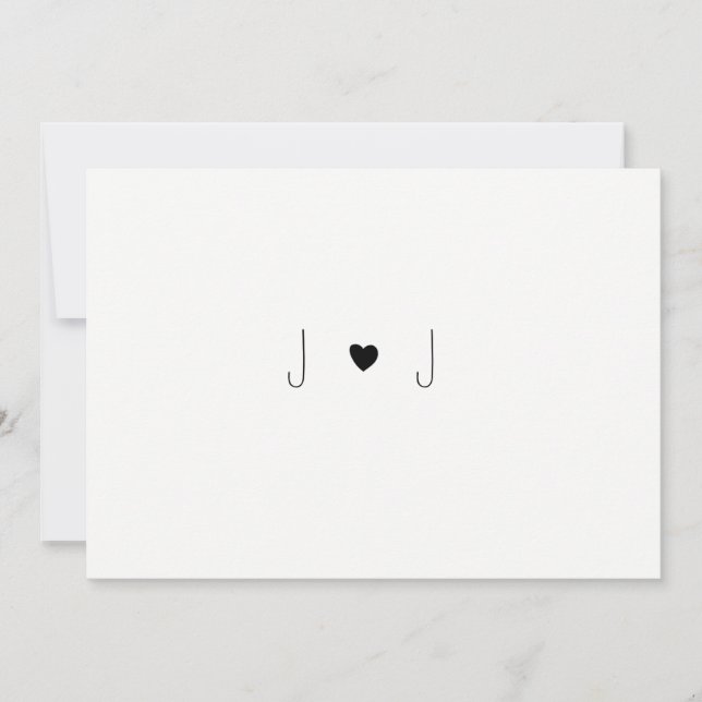 Simple heart monogram rehearsal dinner invitations (Front)
