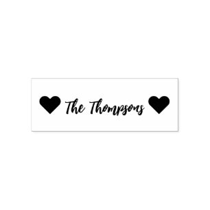 Simple Heart Name / Short Text Self-inking Stamp