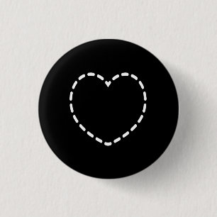 Simple Heart on Black 3 Cm Round Badge
