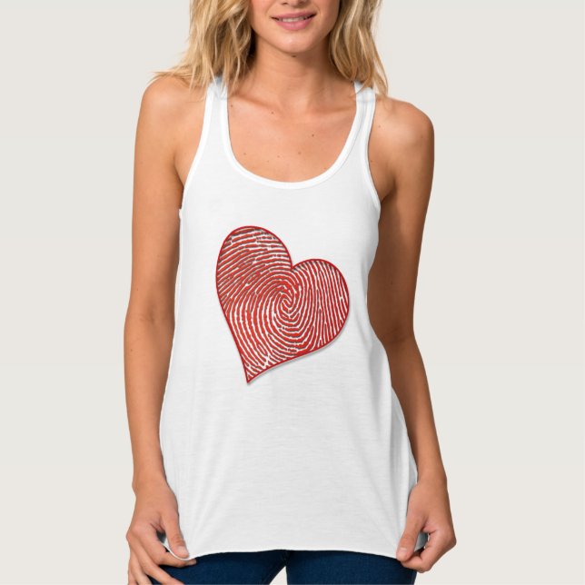 Simple Heart Print Singlet (Front)