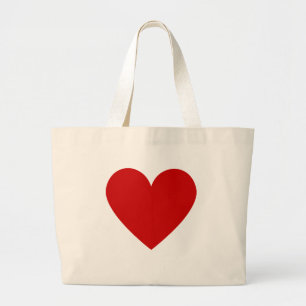 Simple Heart Red Minimalist Modern Love Natural  Large Tote Bag