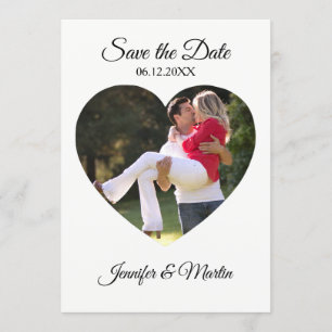 Simple Heart Shape Photo Save the Date Invitation