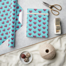Simple Heart Shape Red Pixel Art Pattern