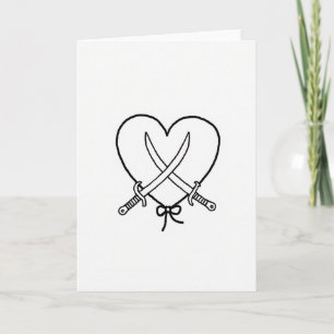 Simple Heart Swords Card