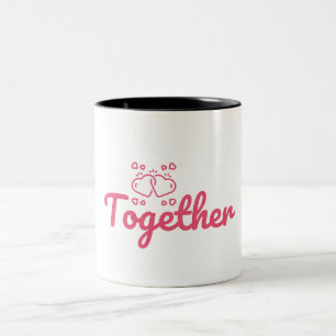 Simple Heart Together Forever Couple Two-Tone Coffee Mug