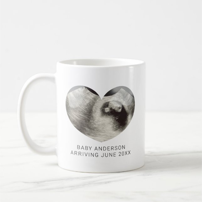 Simple Heart Ultrasound Pregnancy Reveal  Coffee Mug (Left)
