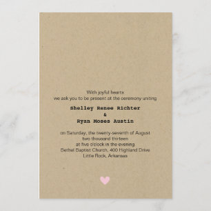 Simple Heart Wedding Invitation