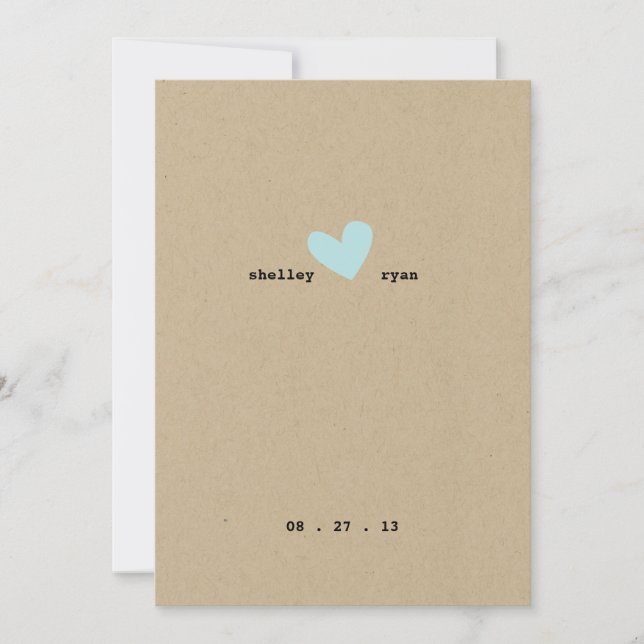 Simple Heart Wedding Invitation (Front)