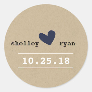 Simple Heart Wedding Stickers