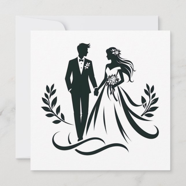 Simple Heart Wedding Thank You Card – Customizable (Back)