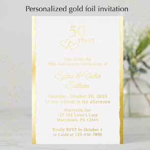 Simple Hearts 50th Wedding Anniversary Party Gold