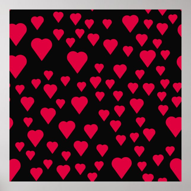 Simple hearts seamless pattern. Valentines day bac Poster (Front)
