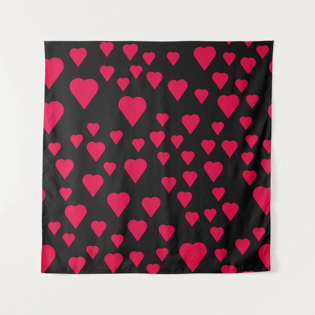 Simple hearts seamless pattern. Valentines day bac Tapestry (Front)