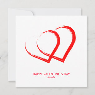 Simple Hearts Valentine`s day Modern Holiday Card