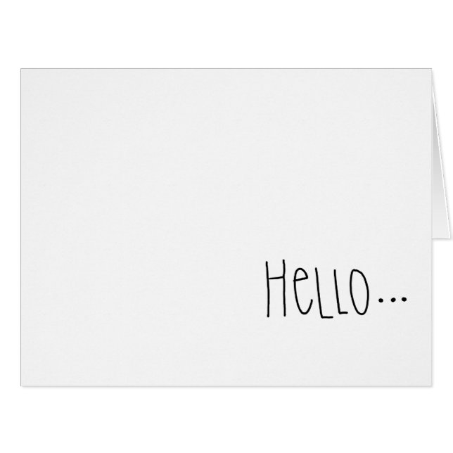 Simple Hello Blank Inside Greeting Card (Front Horizontal)