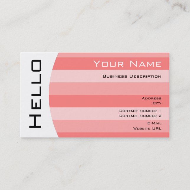 Simple Hello Business card (Front)