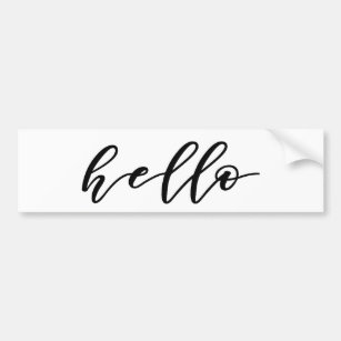 Simple Hello Design in Beautiful Typography Script Bumper Sticker