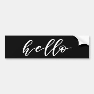 Simple Hello Design in Beautiful Typography Script Bumper Sticker