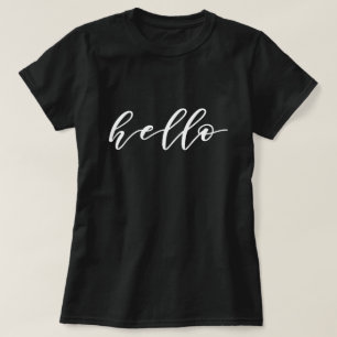 Simple Hello Design in Beautiful Typography Script T-Shirt