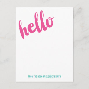 Simple Hello Personalised Stationery Note Card