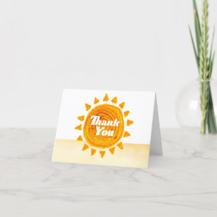Simple Here Come The Son Boho Baby Shower  Thank You Card