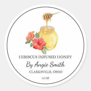 Simple Hibiscus Infused Honey Label