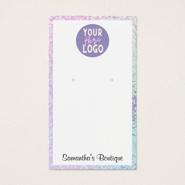 Simple Holder Earrings Display Logo Holographic (Front)