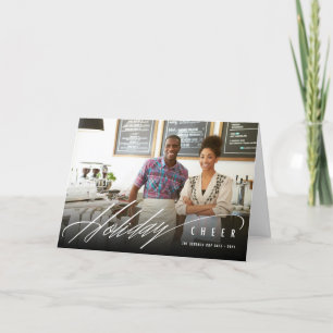 Simple Holiday Cheer Script Modern Photo Business