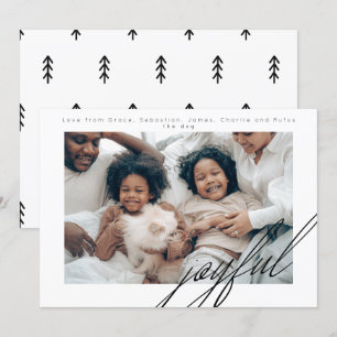Simple Holiday Joyful Photo Personalised Card