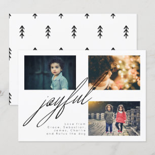 Simple Holiday Joyful Photo Personalised Card