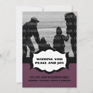 Simple Holiday Photo Flat Card, Purple Card